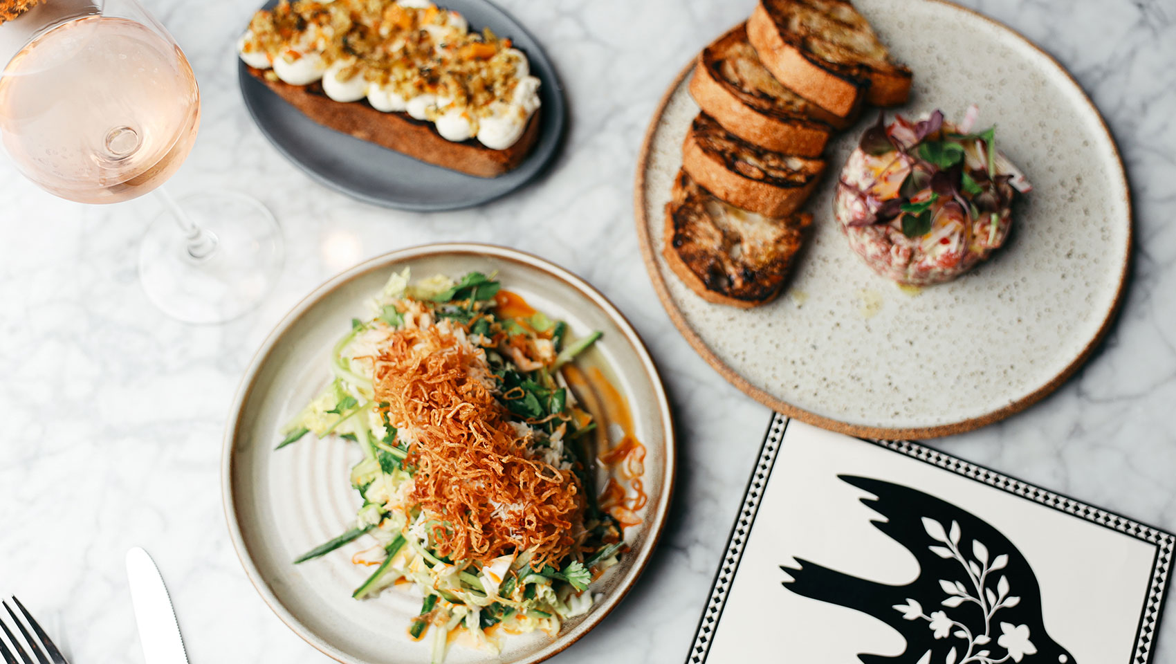 aerial image of Birch & Bloom food